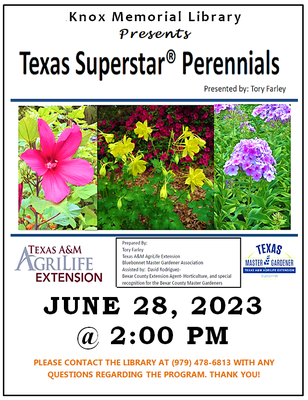 Austin County - Texas A&M AgriLife Extension Service      Bluebonnet Master Gardeners Association