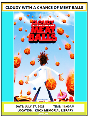 MOVIE TIME: CLOUDY WITH A CHANCE OF MEATBALLS